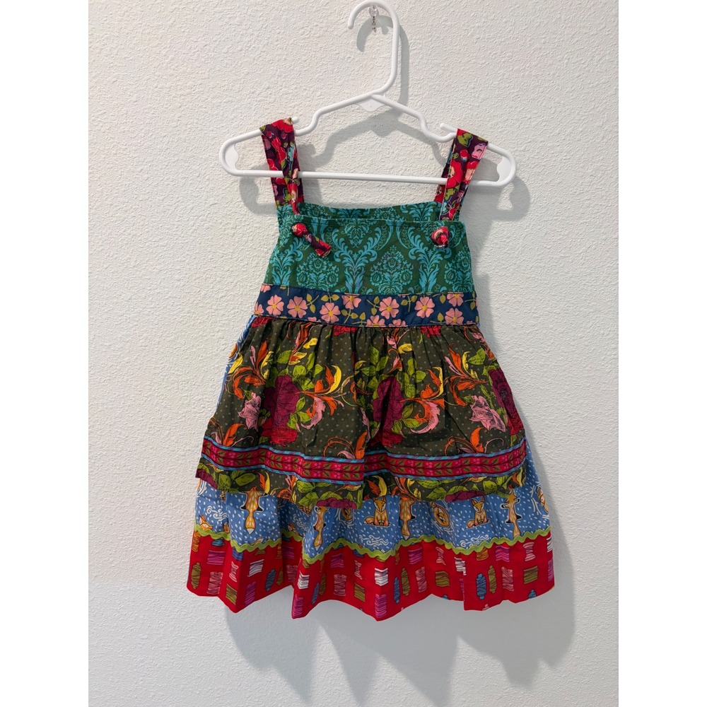 Matilda Jane Paint by Numbers Fox Floral Tiered Dress Size 2